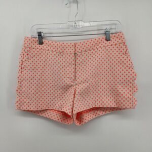 J.Crew Womens Polka Dot Scalloped Shorts Size 4 Pink White‎ New
